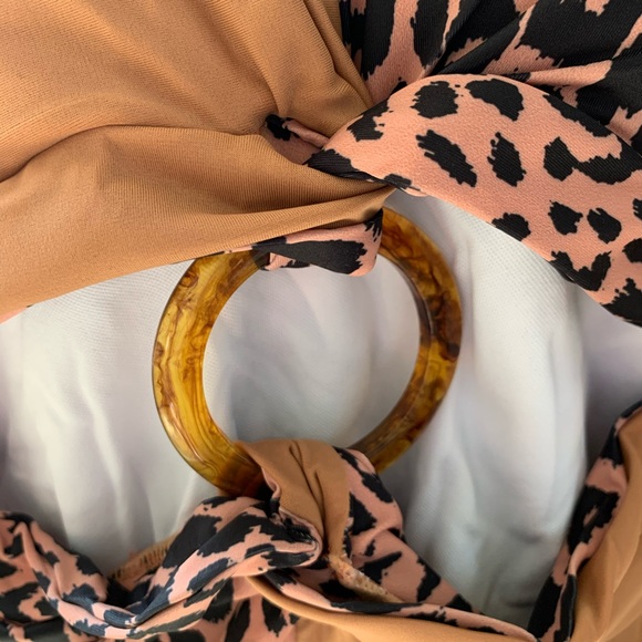 Leopard one piece tank style swim suit, size M - Picture 6 of 14